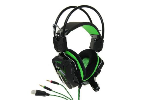 Наушники игровые SmartBuy SBHG-1200 RUSH COBRA Green, с велюровыми амбушюрами