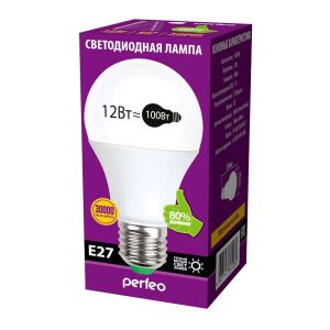 Светодиодная лампа LED Perfeo PF-A60 12W 220V 3000K E27