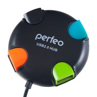 USB-хаб Perfeo USB-HUB 4 Port (PF-VI-H020) Black, orange, white, green