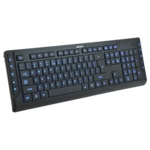 Клавиатура A4Tech KD-600L мультимедиа; 10 доп.клавиш; LED-подсветка USB Black