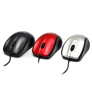 Мышь DeTech DE-3056 USB Black, Red, Silver оптическая