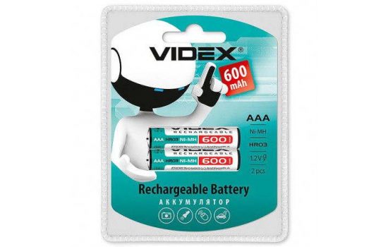 Аккумулятор Videx R03/2bl 600 mAh Ni-MH (2/20/200)