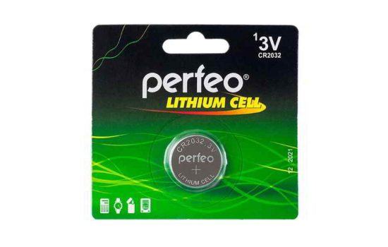 Батарейка Perfeo CR2032-1BL Lithium Cell, 3В