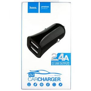 АЗУ HOCO Z12 2USB 2,4A black, white автомобильное зарядное