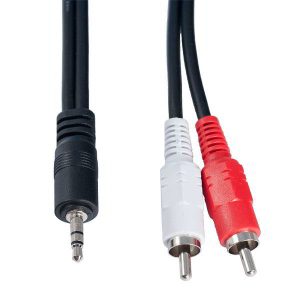 Аудиокабель Jack 3.5 вилка — 2x RCA вилка Perfeo J2001 1м