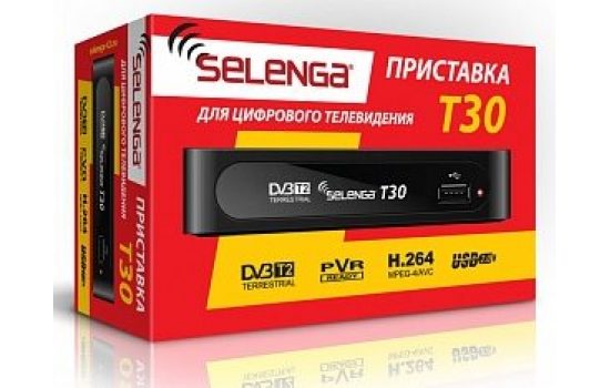 Ресивер DVB-T2 Selenga T30 DVB-T2, Full HD Black