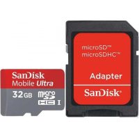Карта памяти microSDHC 32GB SanDisk Mobile Ultra Class 10 + SD адаптер