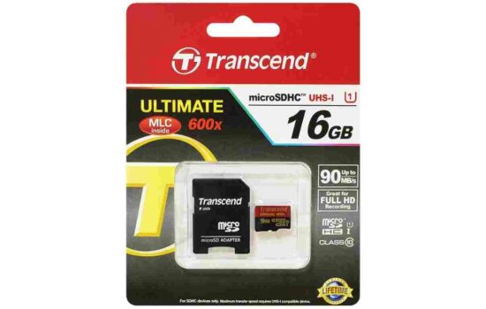 Карта памяти microSDHC 16 ГБ Transcend Ultimate 600x (TS16GUSDHC10U1) Class10,UHS-1