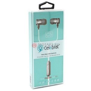 Наушники Celebrat C5 вакуумные, Silver