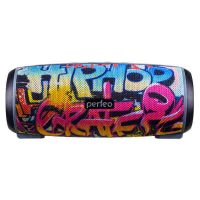 Bluetooth колонка Perfeo HIP HOP FM, microSD, USB, AUX, мощность 12Вт, 2600mAh, граффити (PF_A4336)