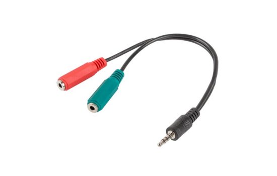 Разветвитель Defender audio jack 2 x3.5 на 4 pin