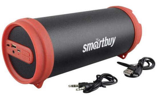 Портативная колонка Smartbuy SBS-4300 TUBER MKII Bluetooth, Fm, microSD 6Вт Black-Red