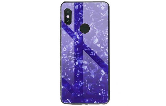 Силикон для Xiaomi 7 Glass Case Мрамор Blue