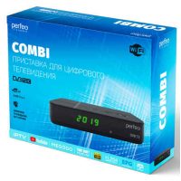 Ресивер DVB-T2 Perfeo Comby PF-A4353 Wi-Fi, IPTV, HDMI, 2 USB, Dolby Digital, пульт ДУ