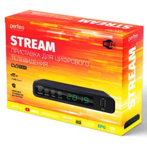 Ресивер DVB-T2 Perfeo Stream PF-A4351 Wi-Fi, IPTV, HDMI, 2 USB, Dolby Digital, пульт ДУ