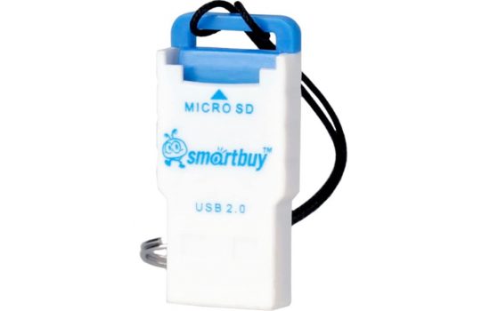 Картридер Smartbuy USB 2.0 MicroSD SBR-707-B White-blue