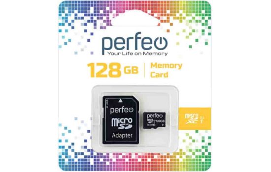 Карта памяти microSDHC 128Gb (10) Perfeo PF128GMCSX10U1