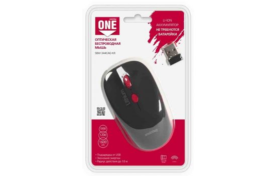 Мышь Smartbuy SBM-344CAG-KR беспроводная Black/red