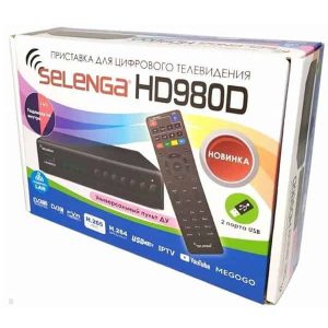 Ресивер T2 Selenga HD980D LCD 2USB Т2+DVB/C+IPTV кабель