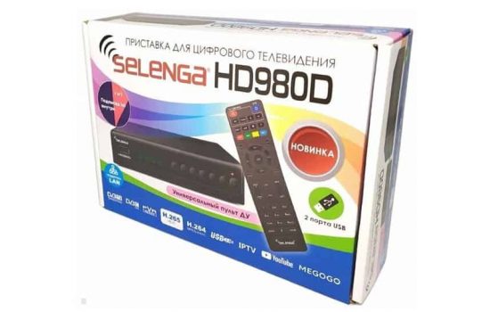 Ресивер T2 Selenga HD980D LCD 2USB Т2+DVB/C+IPTV кабель