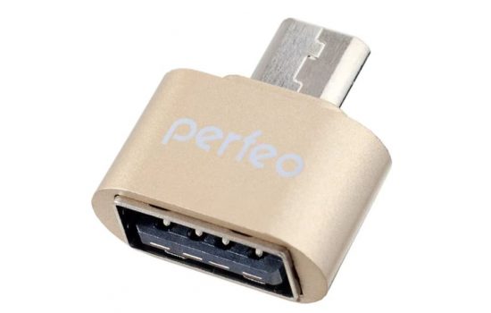 USB adapter Perfeo microUSB OTG (PF-VI-O003) Black, Gold