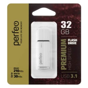 USB накопитель Perfeo USB 3.1 32Gb (PF-C15W032HS) White 