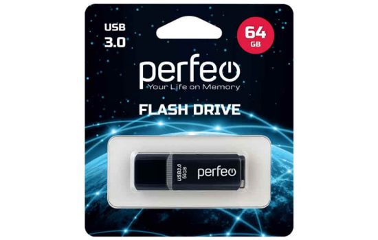 USB накопитель 64 Gb Perfeo (PF-C12B064) USB 3.0 Black, White