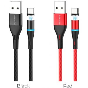 Кабель Type-C магнит Borofone BU16 Black, Red