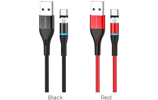 Кабель Type-C магнит Borofone BU16 Black, Red