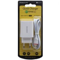 Сетевая зарядка Borofone BA21A 18W, 3A 1USB+type-C 1m White