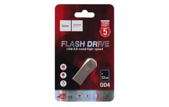 USB накопитель 32 Gb HOCO UD4 2.0 metal Silver