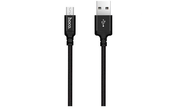 Кабель microUSB Hoco X14 Rapid 1m нейлон Black