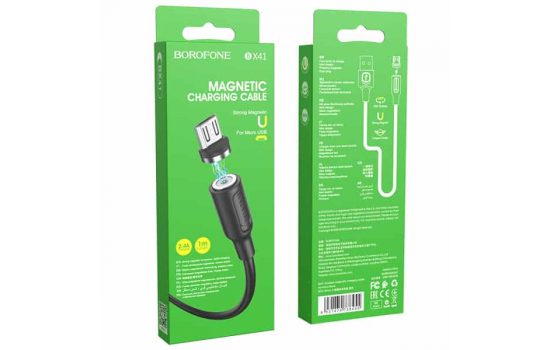 Кабель microUSB магнит Borofone BX41 Black