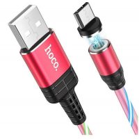 Кабель microUSB магнит Hoco U90 Red