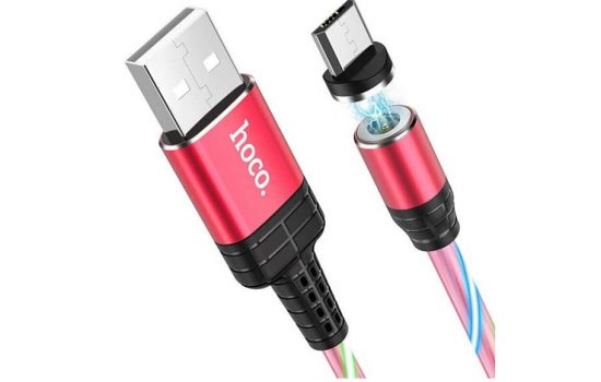 Кабель microUSB магнит Hoco U90 Red