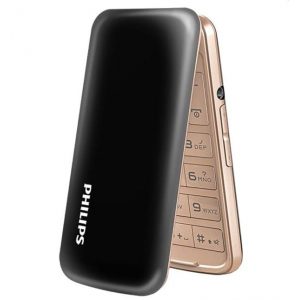 Телефон Philips E255 Black- Gold