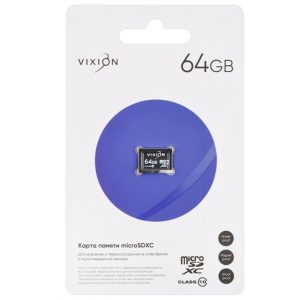 Карта памяти MicroSD 64GB VIXION Class 10 без адаптера