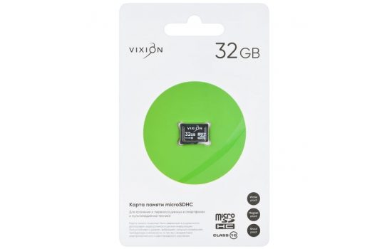 Карта памяти MicroSD 32GB VIXION Class 10 без адаптера