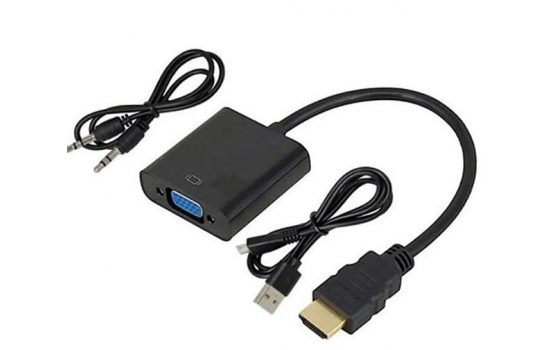 DeTech HDMI-VGA с питанием и аудиовыходом