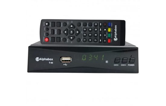 Ресивер T2 Alphabox T45 USB Т2+DVB/C+IPTV кабель