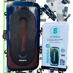  Портативная колонка  Shaswar SMO-826 80W USB,Bt,Караоке,пульт ДУ+микрофон 3600mAh Black