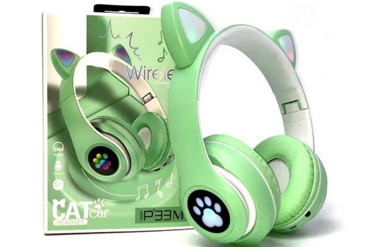 Наушники гарнитура CATear P33M Bluetooth 5.0 с ушками Pink,Blue,Green