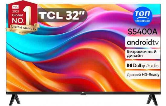 Телевизор TCL 32" 32S5400A HD,60Гц,Wi-Fi,SMART TV, Google TV Black