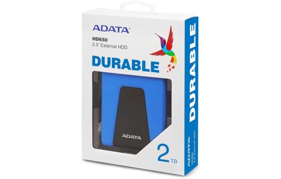 Внешний HDD 2Tb ADATA Durable HD650 (AHD650-2TU31-CBL) Blue