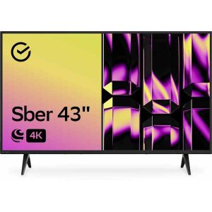 Телевизор Sber 43" SDX-43U4123B 4K Ultra HD,60Гц,Smart TV,Салют ТВ Black