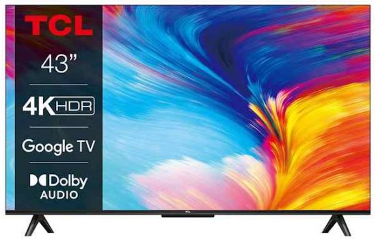 Телевизор TCL 43" 43P635 4К UltraHD,60Gz,WI-FI,SmartTV,Google TV Black