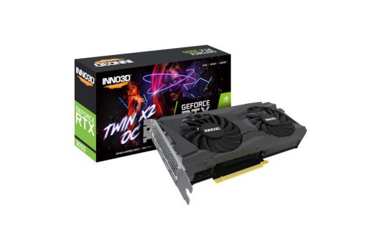 Видеокарта INNO3D RTX3050 Twin X2 (N30502-08D6-1711VA41) 8GB GDDR6 128-bit 2FAN DVI DP HDMI RTL