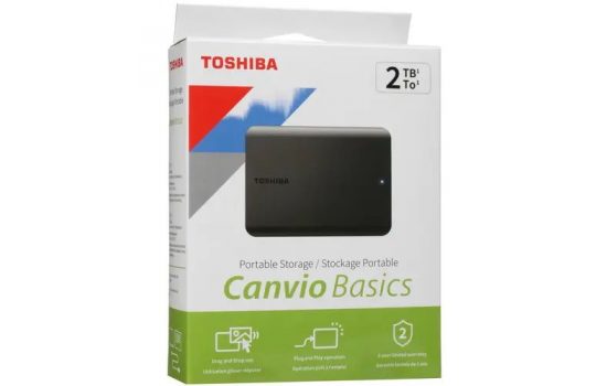 Внешний HDD 2Tb Toshiba Canvio Basics 2.5"USB3.2 Gen 1 (HDTB520EK3AA) Black