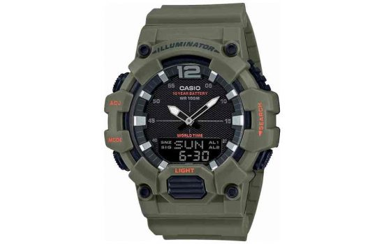 Часы наручные Casio HDC-700-3AVDF WR100 (10 atm) Black-Green