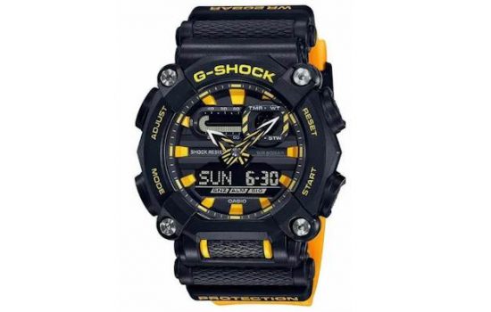 Часы наручные Casio G-Shock GA-900-1ADR WR200 (20 atm) Black-Yellow